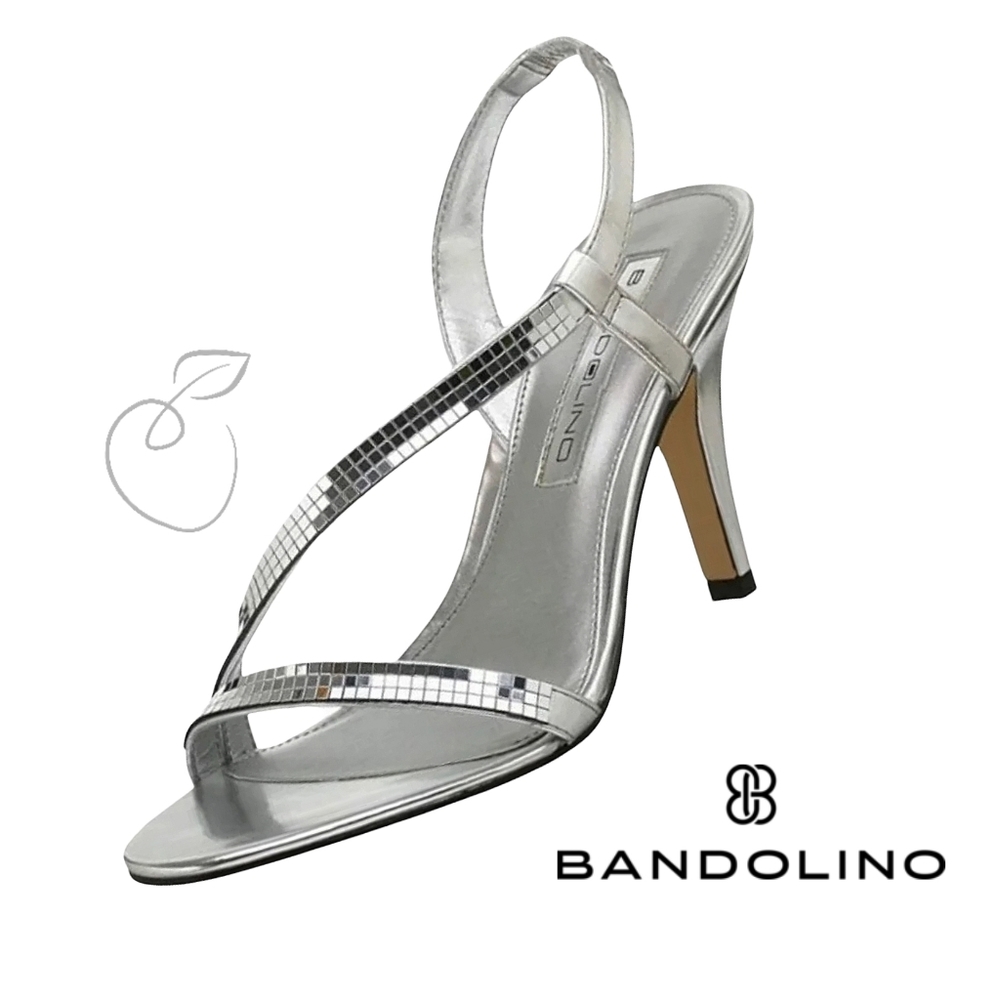 Bandolino Silver Strappy Heels